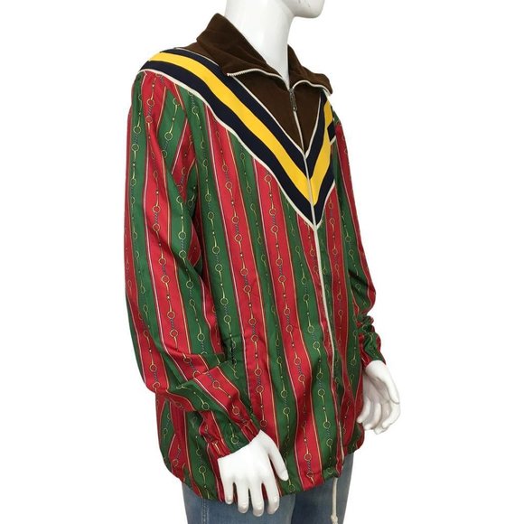 Gucci Men's Bomber Jacket Alternating Icons Belts Multicolor Sz XL DM24 - Picture 2 of 7